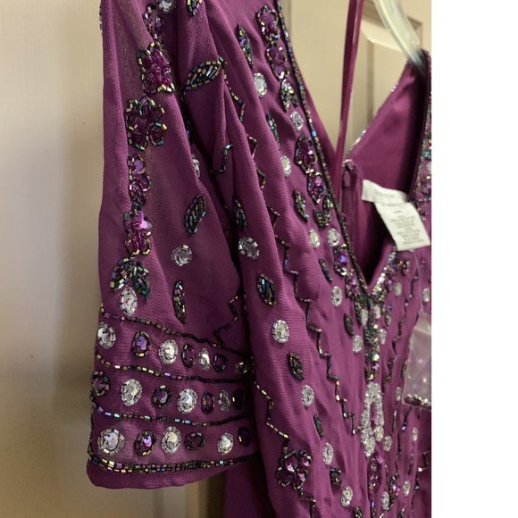 Bead. Georgette Fit 'n' Flare Gown 14W NWT - Picture 6 of 10